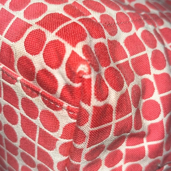 Kate Spade Pink Noel Shoulder bag small tote Geometric pattern canvas VGUC - Picture 13 of 17